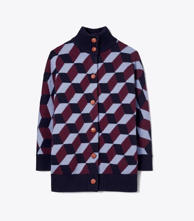 Abrigo de punto con diseño en zigzag Abrigo de punto con diseño en zigzag