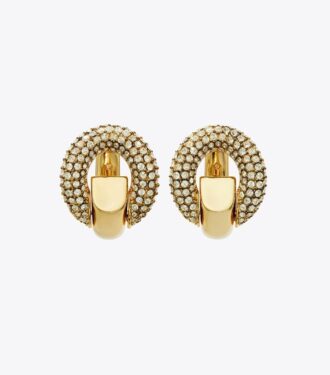 Aretes de aro con pavé perforado