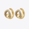 Aretes de aro con pavé perforado Aretes de aro con pavé perforado