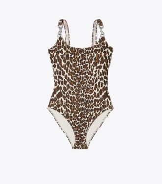 Bañador sin tirantes con estampado Bañador sin tirantes con estampado