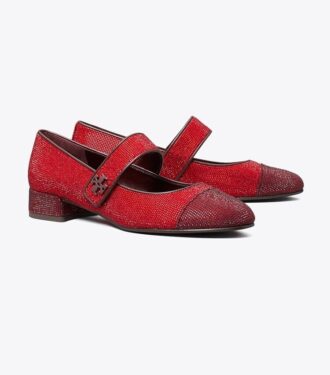 Bailarinas Mary Jane con puntera y tacón pavé