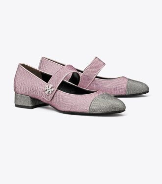Bailarinas Mary Jane con puntera y tacón pavé