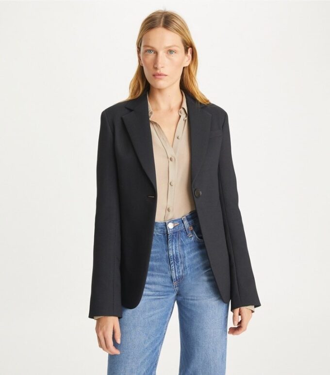 Blazer de crepé texturizado Blazer de crepé texturizado