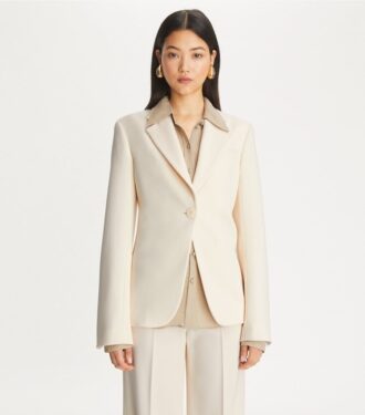 Blazer de sarga entallado