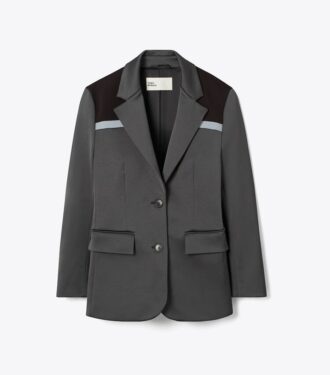 Blazer elástico con bloques de color