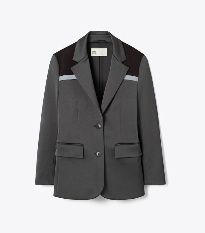 Blazer elástico con bloques de color Blazer elástico con bloques de color