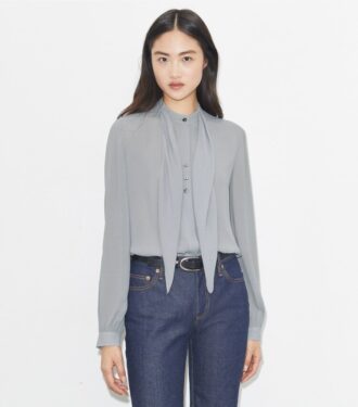 Blusa con lazo de georgette