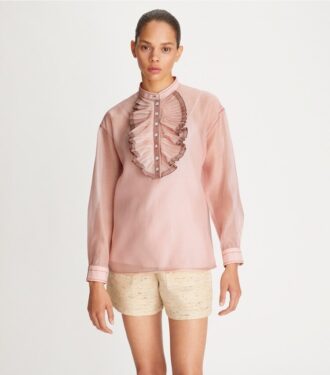 Blusa con volantes en la parte delantera