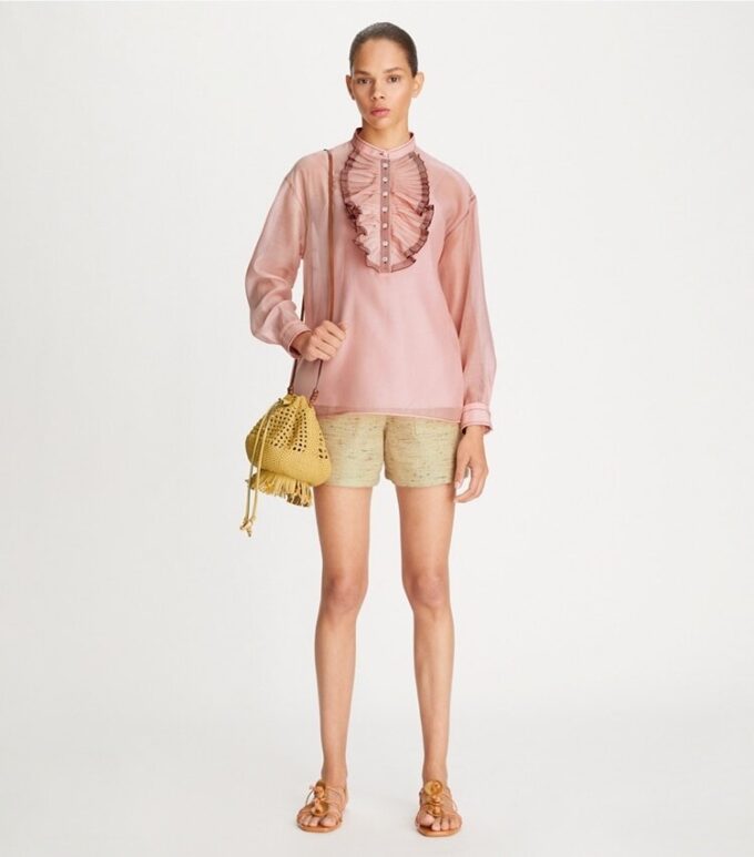 Blusa con volantes en la parte delantera Blusa con volantes en la parte delantera
