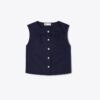 Blusa de popelín de algodón con botones Blusa de popelín de algodón con botones
