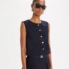 Blusa de popelín de algodón con botones Blusa de popelín de algodón con botones