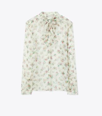 Blusa de seda con lazo