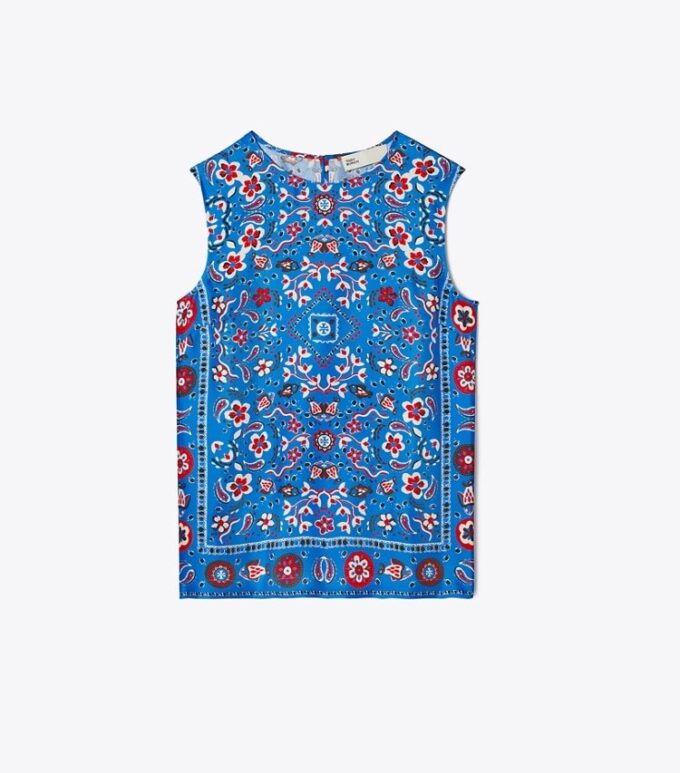 Blusa de seda estampada
