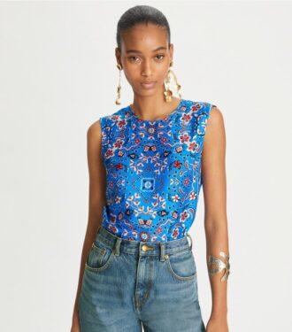Blusa de seda estampada