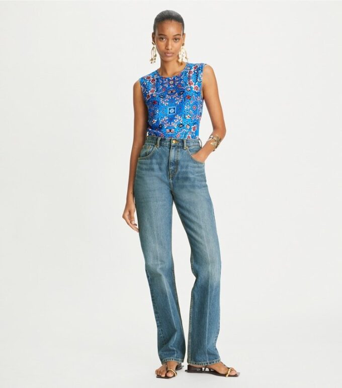 Blusa de seda estampada