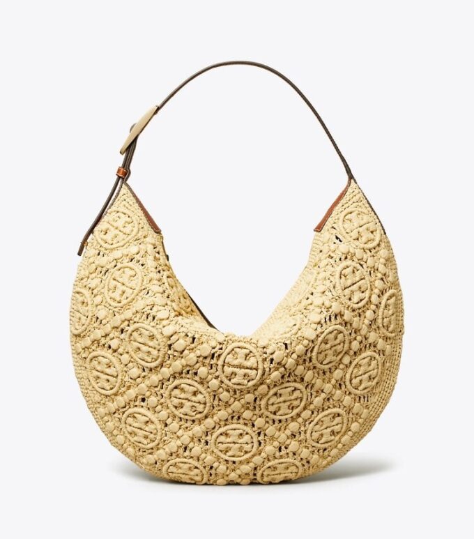 Bolso Balloon con monograma T Monogram en rafia