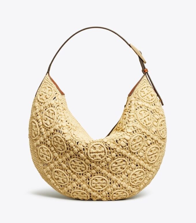 Bolso Balloon con monograma T Monogram en rafia