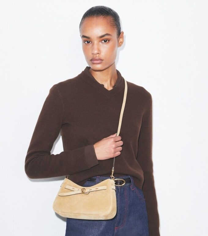 Bolso bandolera con cremallera Romy Suede Bolso bandolera con cremallera Romy Suede