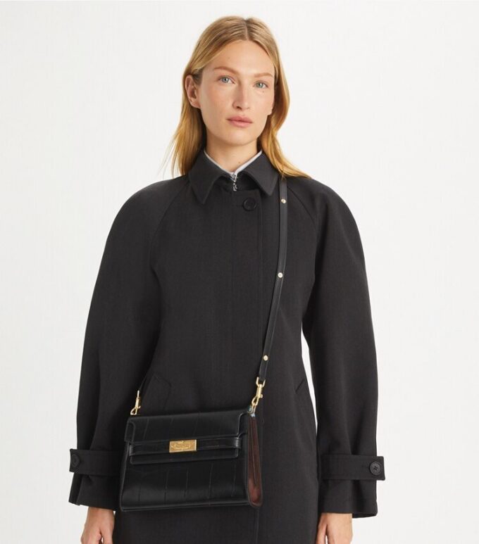 Bolso bandolera con estampado de cocodrilo Lee Radziwill Bolso bandolera con estampado de cocodrilo Lee Radziwill