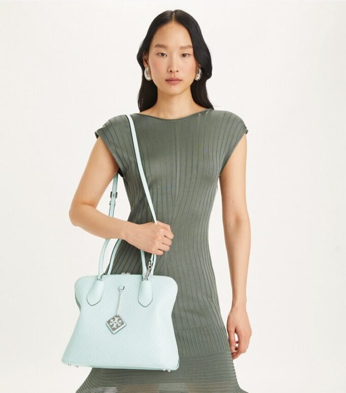 Bolso bandolera de piel T Monogram