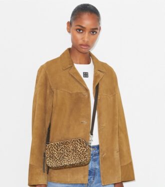 Bolso bandolera mini Miller con estampado de leopardo