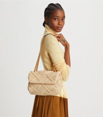 Bolso bandolera pequeño convertible Fleming de paja suave