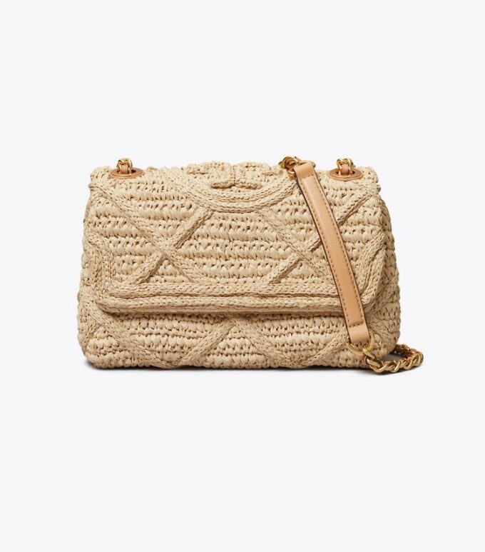 Bolso bandolera pequeño convertible Fleming de paja suave Bolso bandolera pequeño convertible Fleming de paja suave
