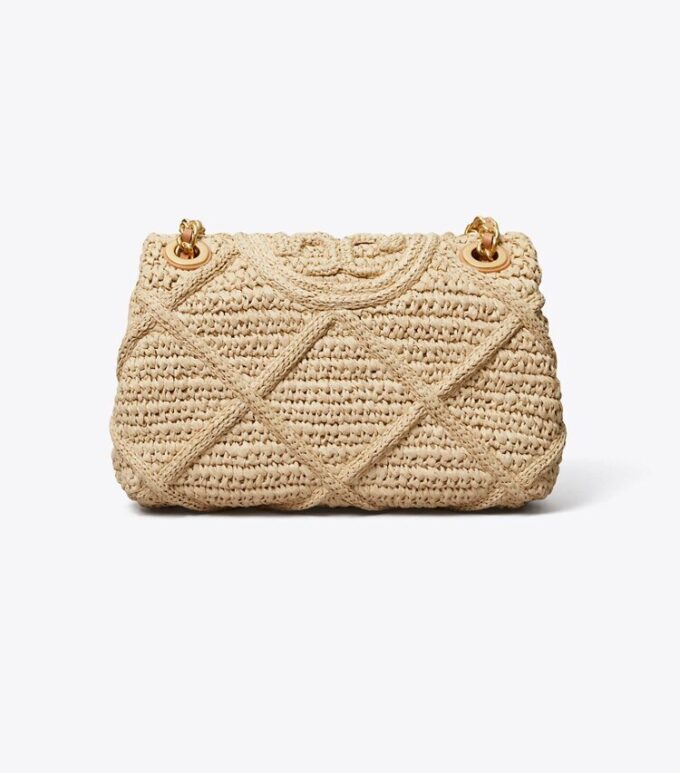 Bolso bandolera pequeño convertible Fleming de paja suave Bolso bandolera pequeño convertible Fleming de paja suave