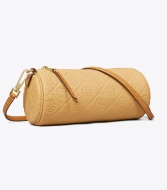 Bolso cilíndrico con monograma T Monogram y textura granulada Bolso cilíndrico con monograma T Monogram y textura granulada