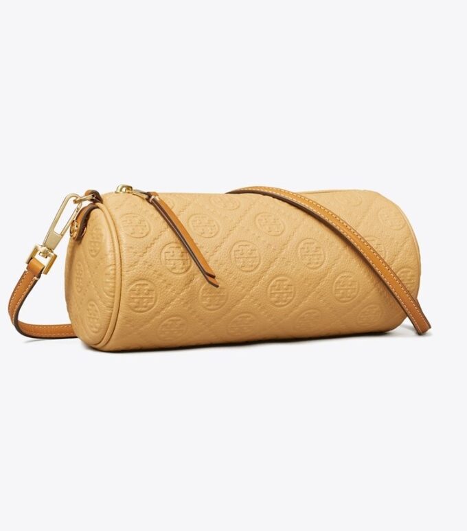 Bolso cilíndrico con monograma T Monogram y textura granulada Bolso cilíndrico con monograma T Monogram y textura granulada
