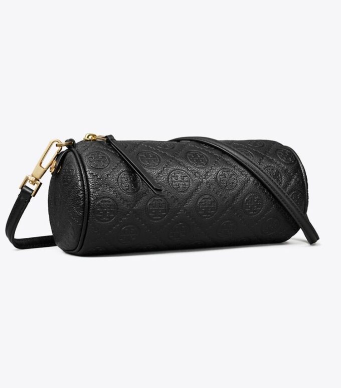 Bolso cilíndrico con monograma T Monogram y textura granulada Bolso cilíndrico con monograma T Monogram y textura granulada