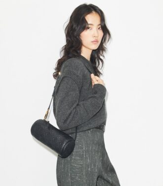 Bolso cilíndrico con monograma T Monogram y textura granulada