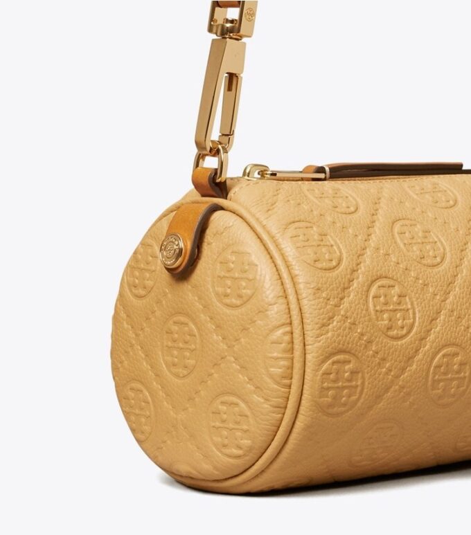 Bolso cilíndrico con monograma T Monogram y textura granulada Bolso cilíndrico con monograma T Monogram y textura granulada