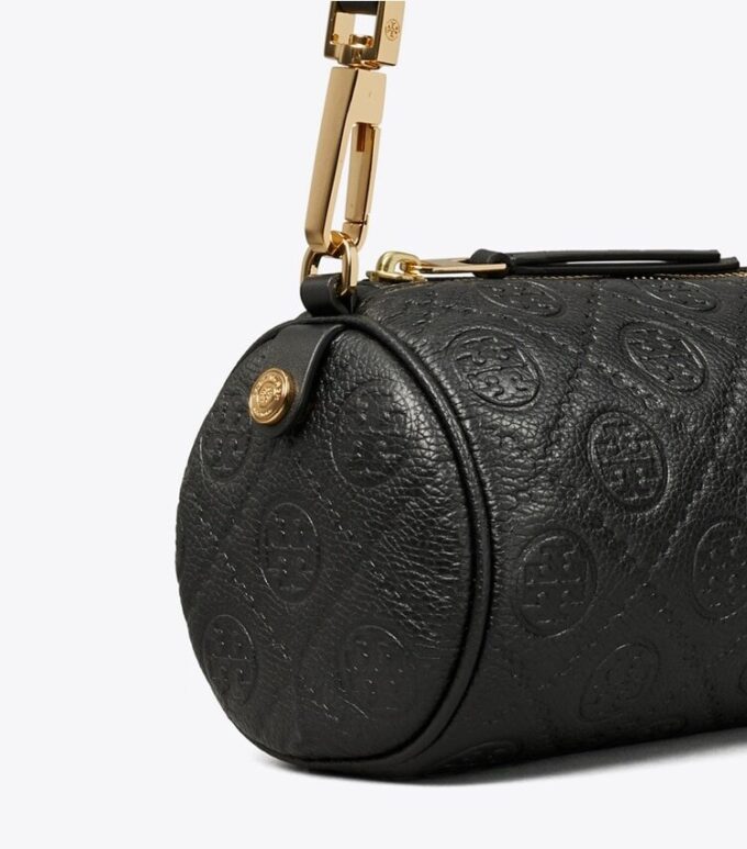 Bolso cilíndrico con monograma T Monogram y textura granulada Bolso cilíndrico con monograma T Monogram y textura granulada