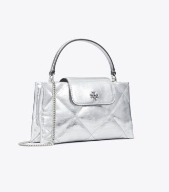 Bolso con asa superior metalizada Kira Diamond Quilt
