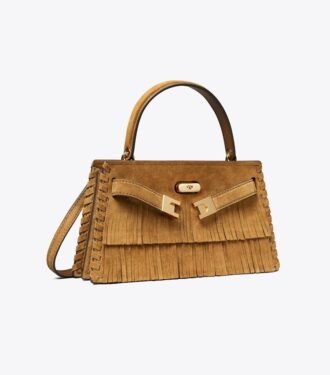 Bolso con asa superior y flecos de ante Mini Lee Radziwill