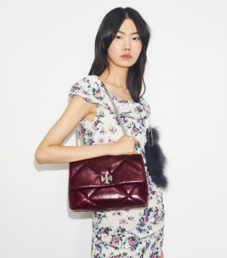 Bolso de hombro acolchado con diamantes Kira