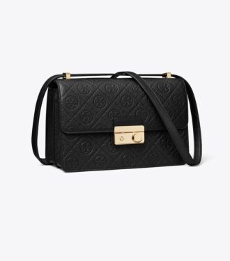 Bolso de hombro con T Monogram y textura granulada