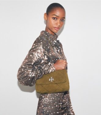 Bolso de hombro de ante acolchado Kira Diamond