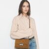 Bolso de hombro de gamuza con T Monogram Bolso de hombro de gamuza con T Monogram