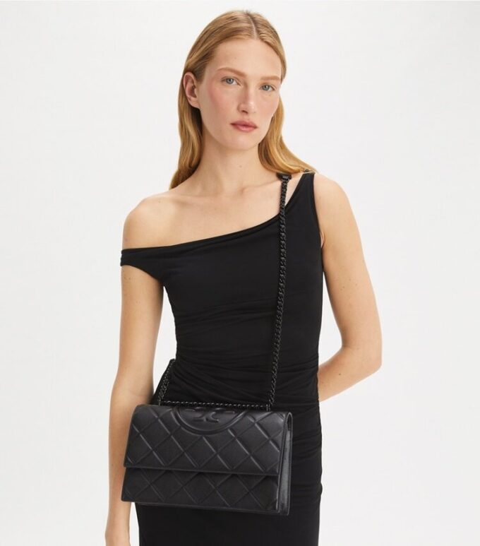Bolso de hombro Fleming con grano pulido Bolso de hombro Fleming con grano pulido