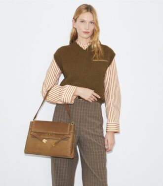 Bolso de hombro grande Lee Radziwill de gamuza