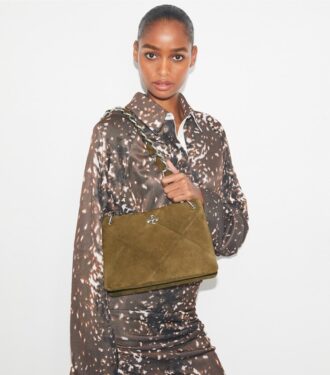 Bolso de hombro pequeño Kira Diamond Quilt Suede