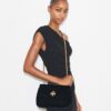 Bolso de hombro pequeño Kira Diamond Quilt Velvet Pavé Bolso de hombro pequeño Kira Diamond Quilt Velvet Pavé