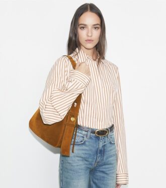 Bolso de hombro Romy de gamuza