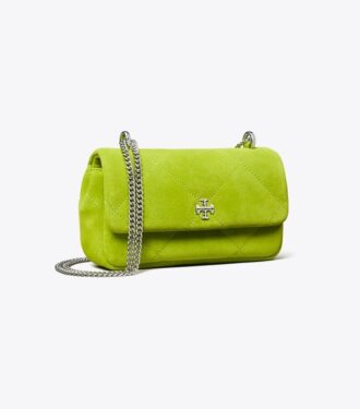 Bolso mini Kira con solapa de ante acolchado con rombos