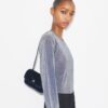 Bolso mini Kira Diamond Quilt Velvet Pavé Flap Bolso mini Kira Diamond Quilt Velvet Pavé Flap