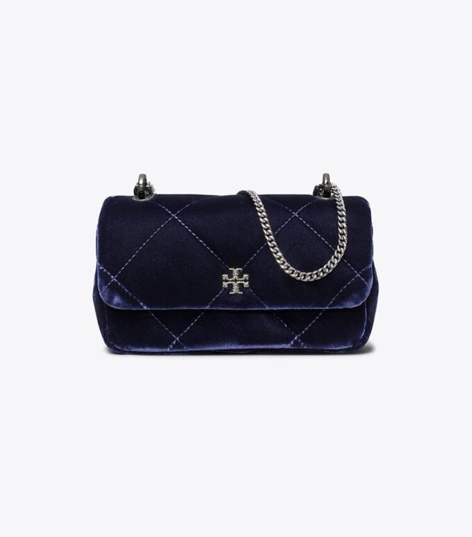 Bolso mini Kira Diamond Quilt Velvet Pavé Flap Bolso mini Kira Diamond Quilt Velvet Pavé Flap