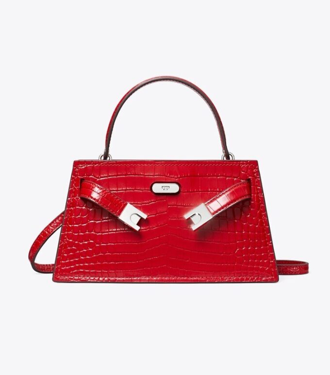 Bolso mini Lee Radziwill con asa superior y estampado de cocodrilo Bolso mini Lee Radziwill con asa superior y estampado de cocodrilo