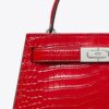 Bolso mini Lee Radziwill con asa superior y estampado de cocodrilo Bolso mini Lee Radziwill con asa superior y estampado de cocodrilo